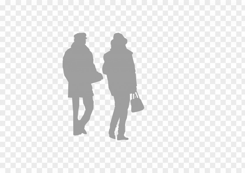 Walking Silhouette Black And White PNG