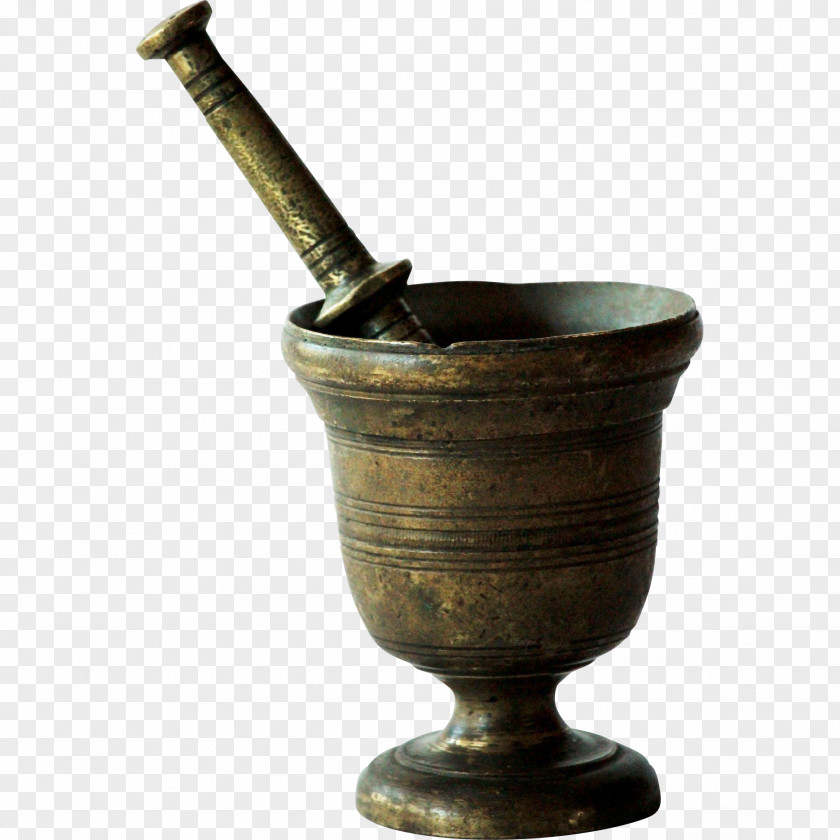 Brass Mortar And Pestle Antique Apothecary PNG