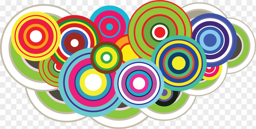 Cartoon Colorful Circle Euclidean Vector Ppt Illustration PNG