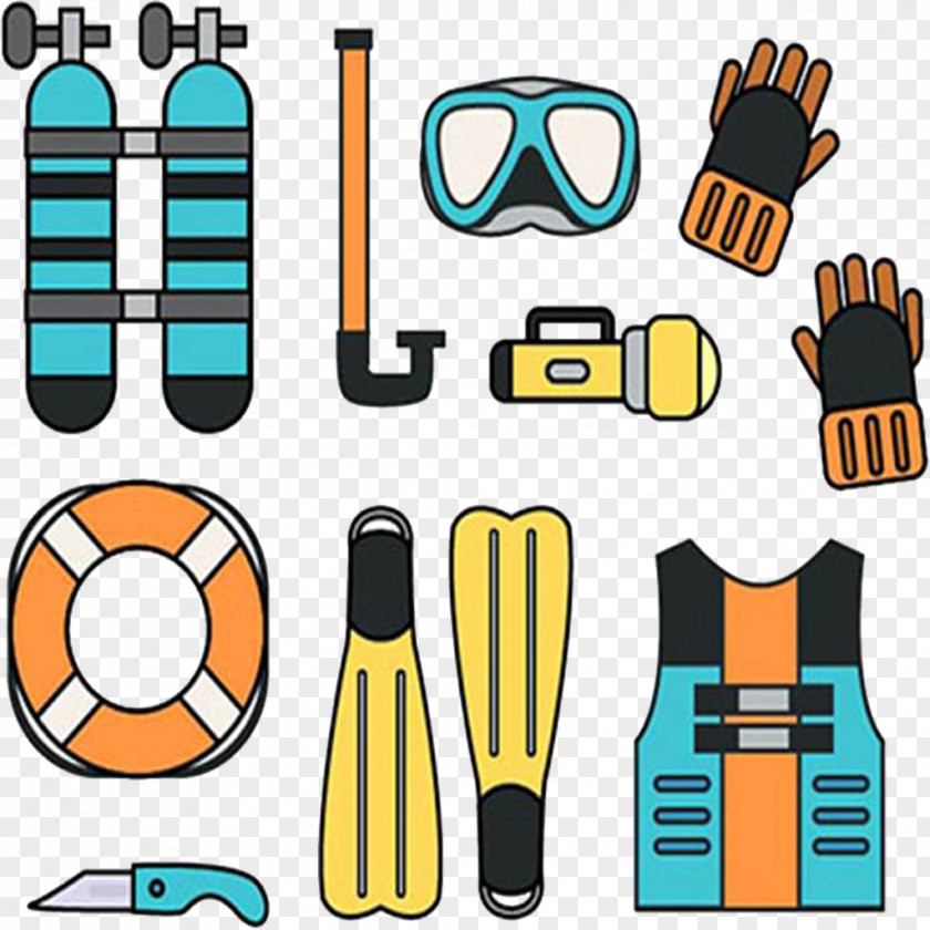 Diver Tools Underwater Diving Scuba Equipment Clip Art PNG
