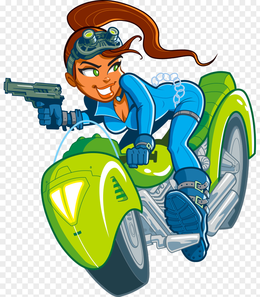 Woman Riding A Motorcycle Royalty-free Illustration PNG