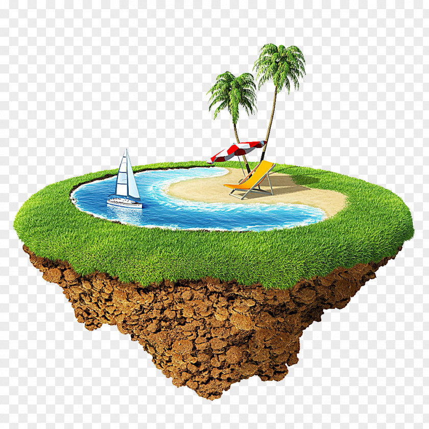 Cool Summer Island Golf Course Ball Club PNG