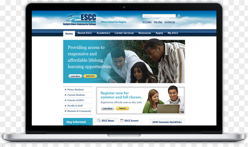 Campus Culture Eastern Shore Community College Hero Image User Interface Design PNG
