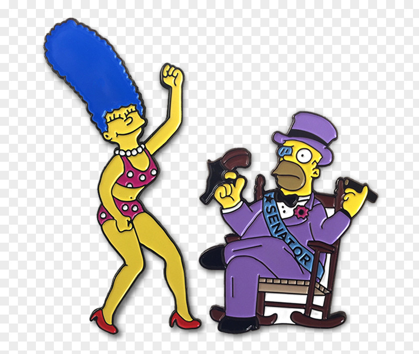 Bart Simpson Homer Marge Mr. Burns Lapel Pin PNG