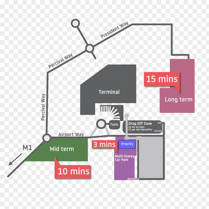 Map London Luton Airport Long Term Car Park Short PNG