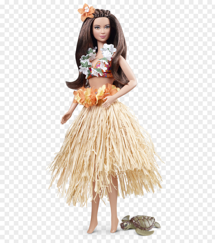 Barbie Hawaii Doll Grass Skirt Toy PNG