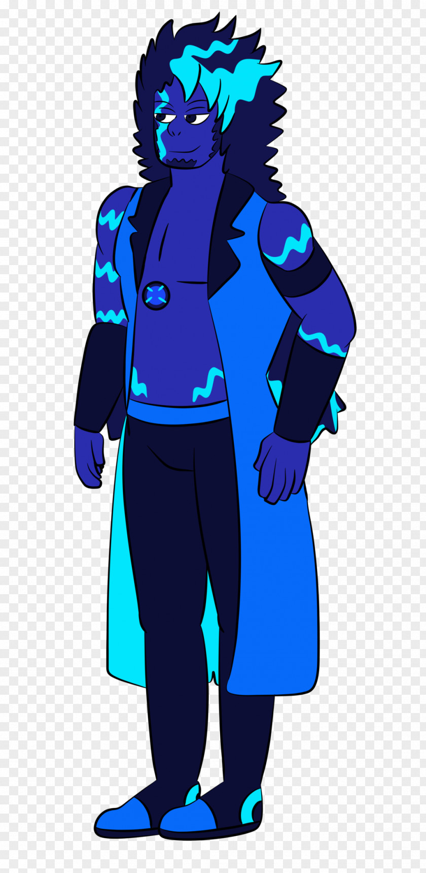 Black Lightning Headgear Cobalt Blue Costume Clip Art PNG
