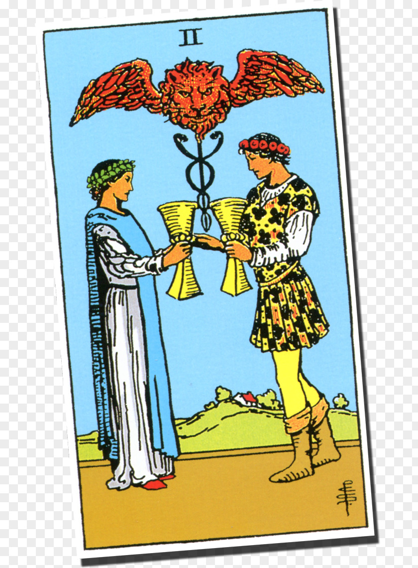 Rider Two Of Cups Rider-Waite Tarot Deck Suit Ace PNG