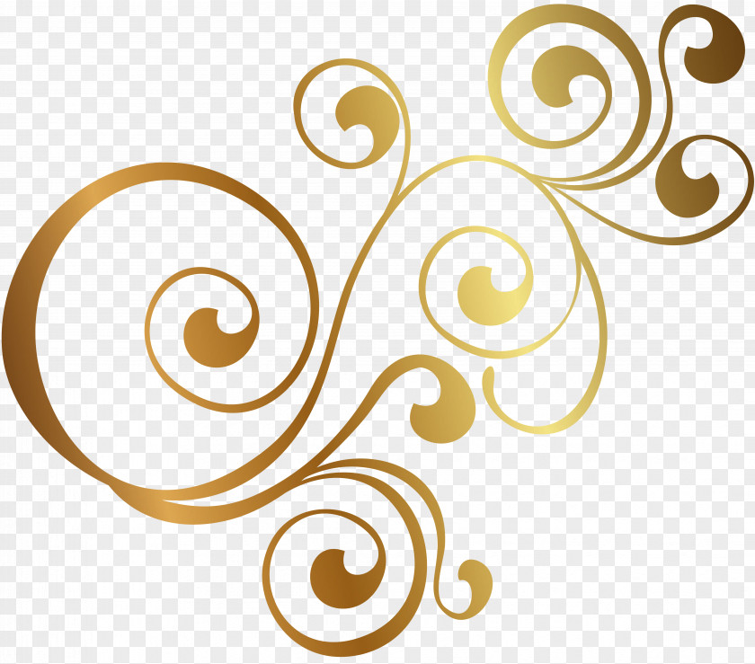 Golden Pattern Gold Ornament Spiral Clip Art PNG