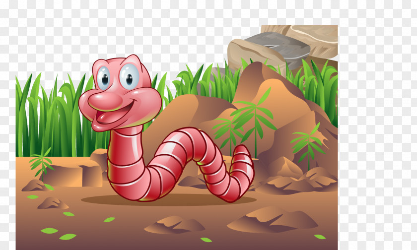Comic Cartoon Snake Earthworm Euclidean Vector Illustration PNG