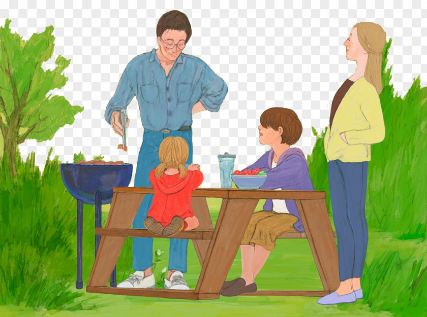 Parents And Children Barbecue Parent Child PNG