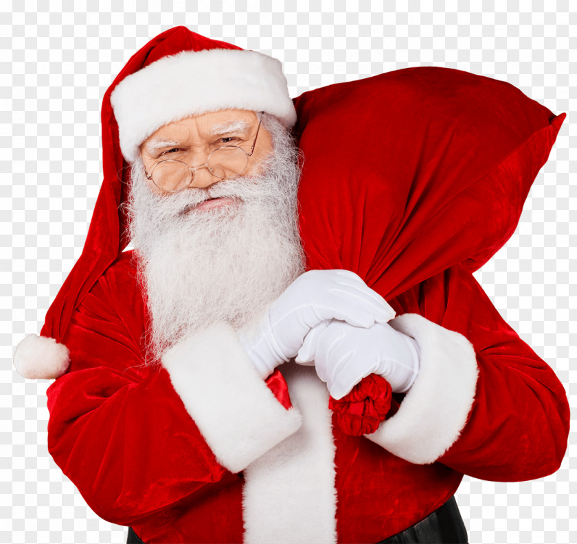 Santa Claus Carries A Gift Mrs. Christmas Ornament Suit Reindeer PNG