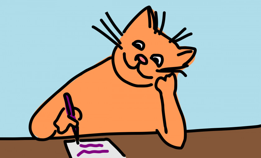 Animated Writing Cliparts Cat Free Clip Art PNG