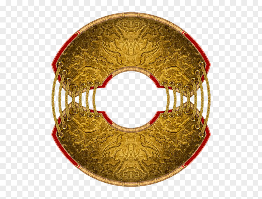 China Wind Pattern Belt Gold Clip Art PNG