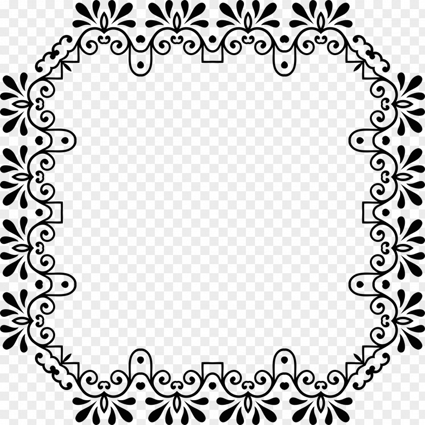 Decorative Round Black And White Text PNG