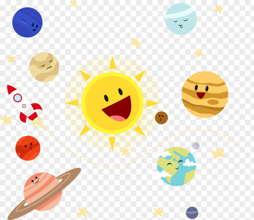 Cute Solar System Planet Vector Material Earth Illustration PNG