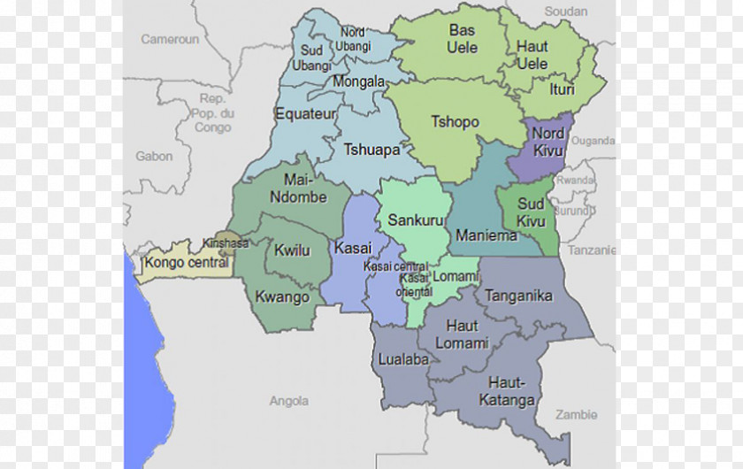 Map Provinces Of The Democratic Republic Congo Province Équateur Sankuru Ituri PNG