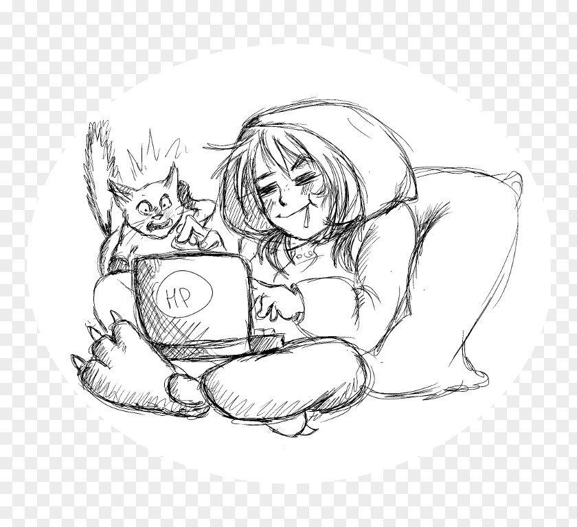 Web Surfing Cat Drawing Art Sketch PNG
