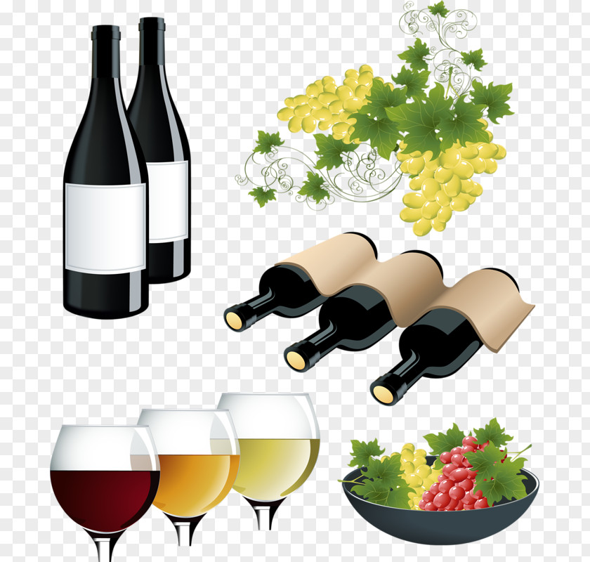 Wine Champagne Glass Bottle PNG