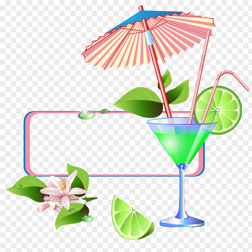 Floating Green Cocktail Juice Soft Drink Smoothie PNG