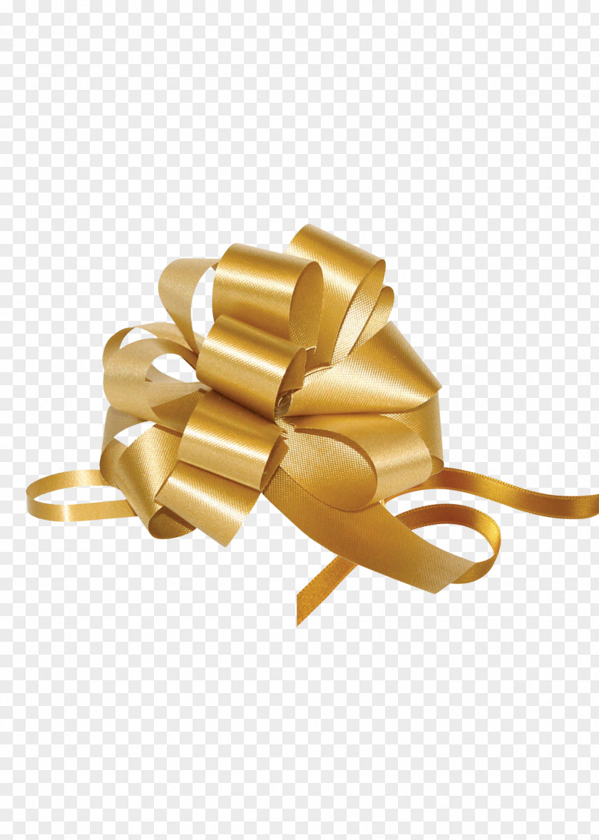 Golden Gift Wrapping Belt Ribbon Gold Material PNG