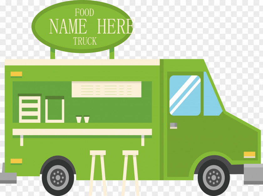 Green Fast Food Car Truck PNG