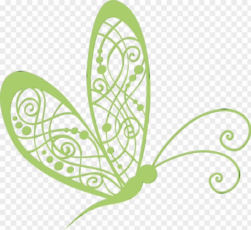 Moths And Butterflies Wing Green Leaf Watercolor PNG