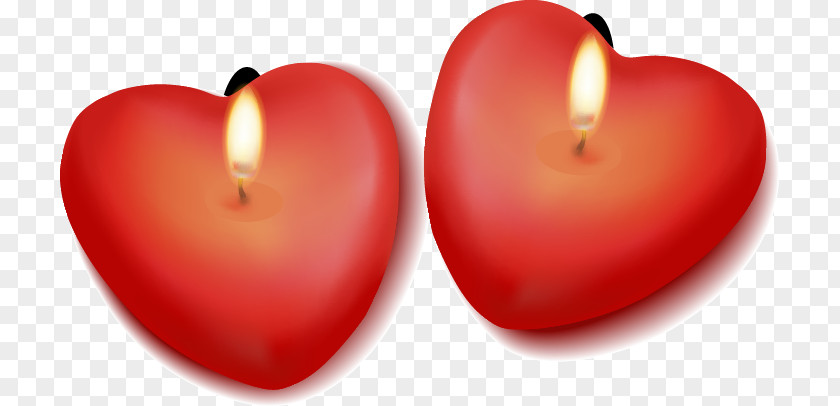 Red Heart-shaped Candle Pattern Heart Clip Art PNG