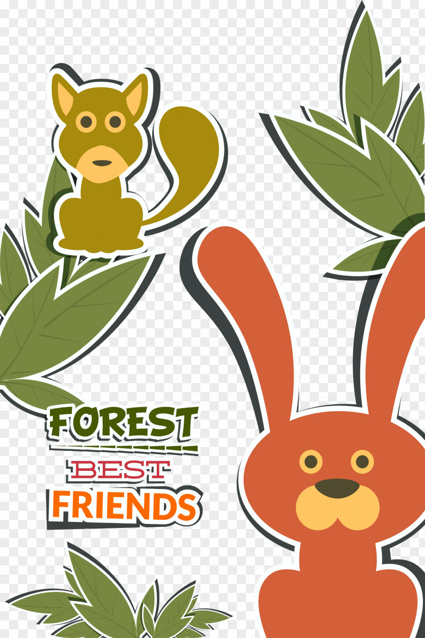 Forest Friends Bunny Vector Illustration PNG
