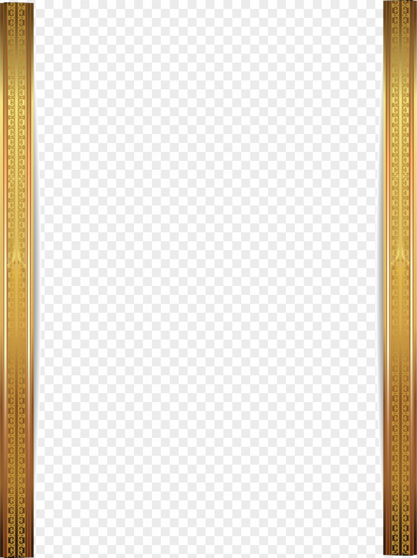 Vector Painted Gold Frame Curtain Angle Square Textile Yellow PNG