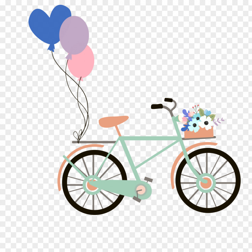 Cartoon Bicycle Balloon PNG