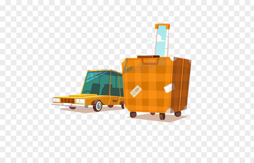 Cartoon Retro Luggage Travel Website Suitcase Road Trip PNG