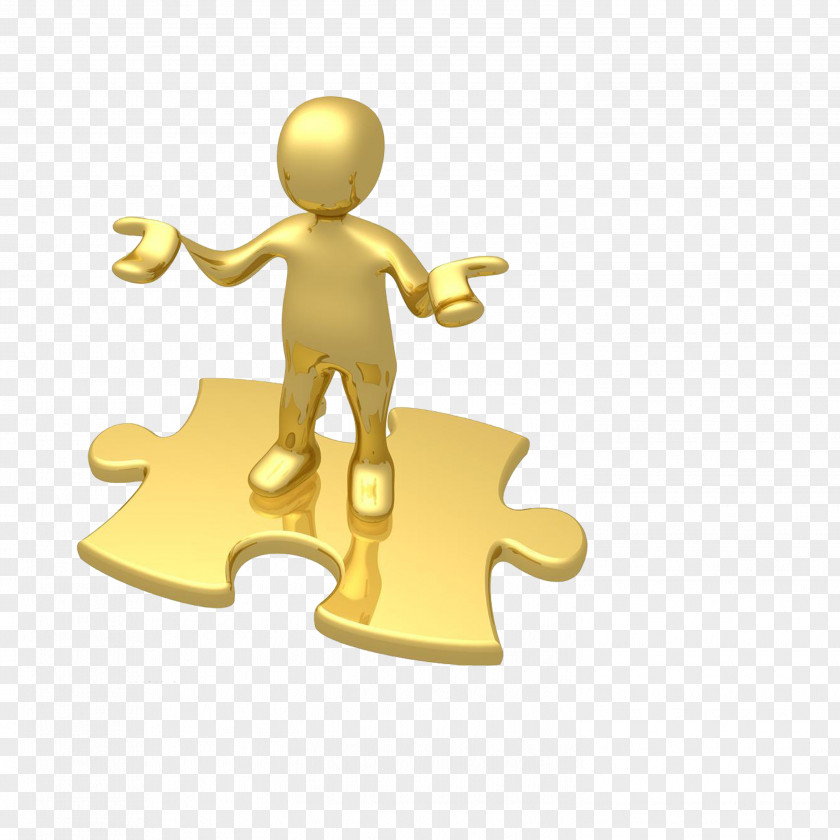 Gold Jigsaw Puzzle Three-dimensional Space PNG