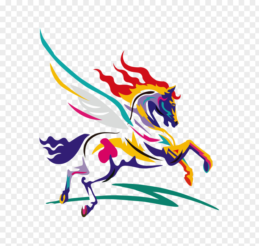 Pegasus American Paint Horse Pony Clip Art PNG