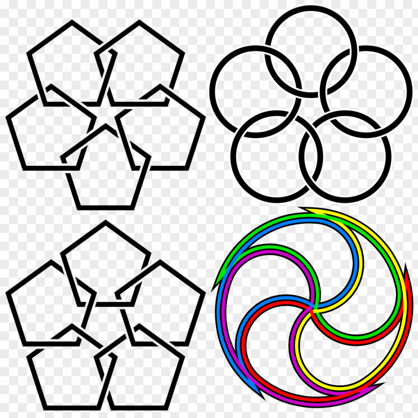 Interlaced Symmetry Circle Trefoil Knot Mathematics PNG