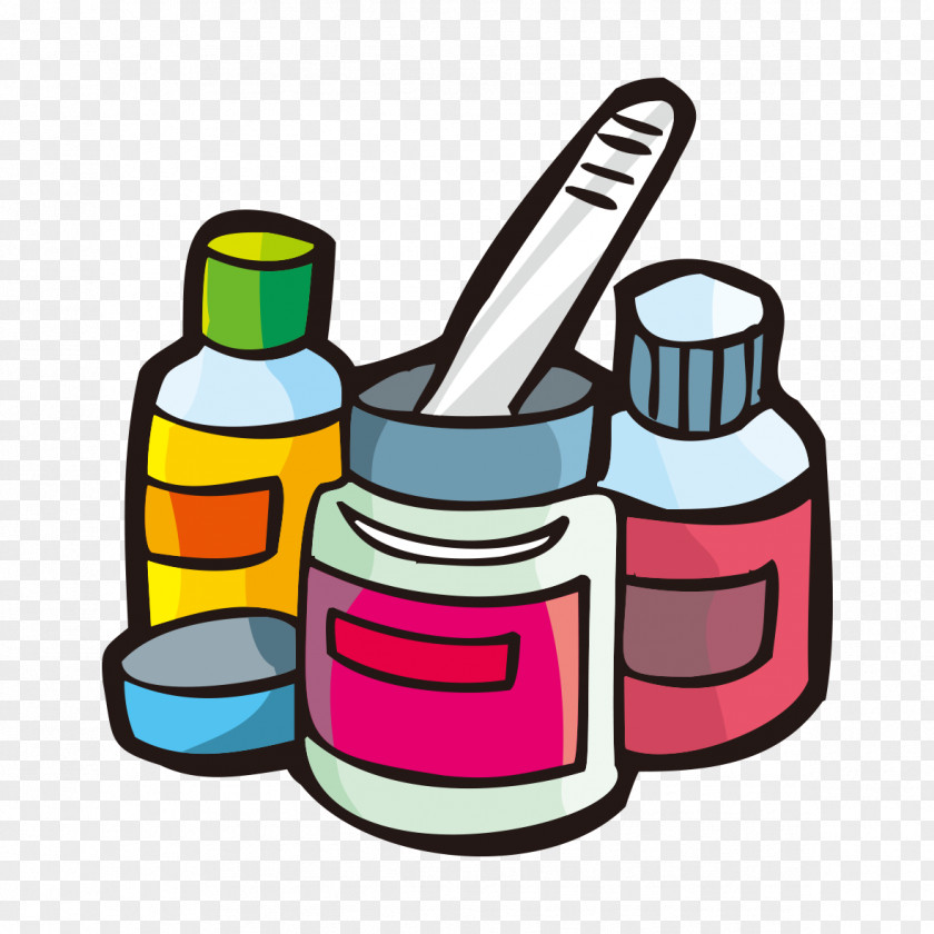 Hand-painted Medicine Bottle Chemistry Software Development Clip Art PNG