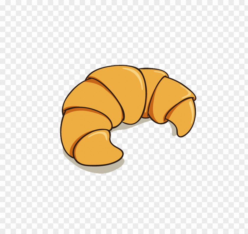 Hand-painted Cartoon Croissant Breakfast Bread PNG