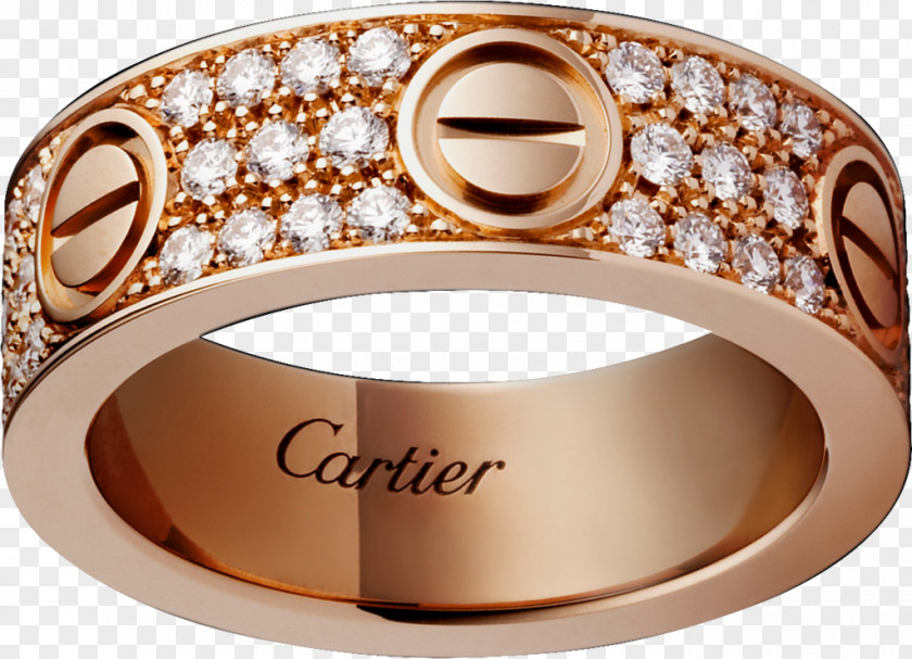 Pink Ring Cartier Love Bracelet Gold Diamond PNG