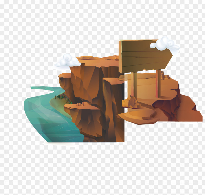 Sea Cliffs Vector Material Illustration PNG