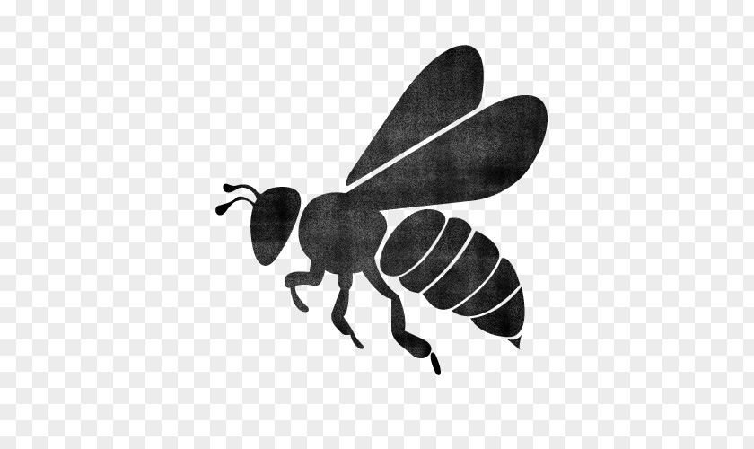 Bee European Dark Silhouette Queen PNG