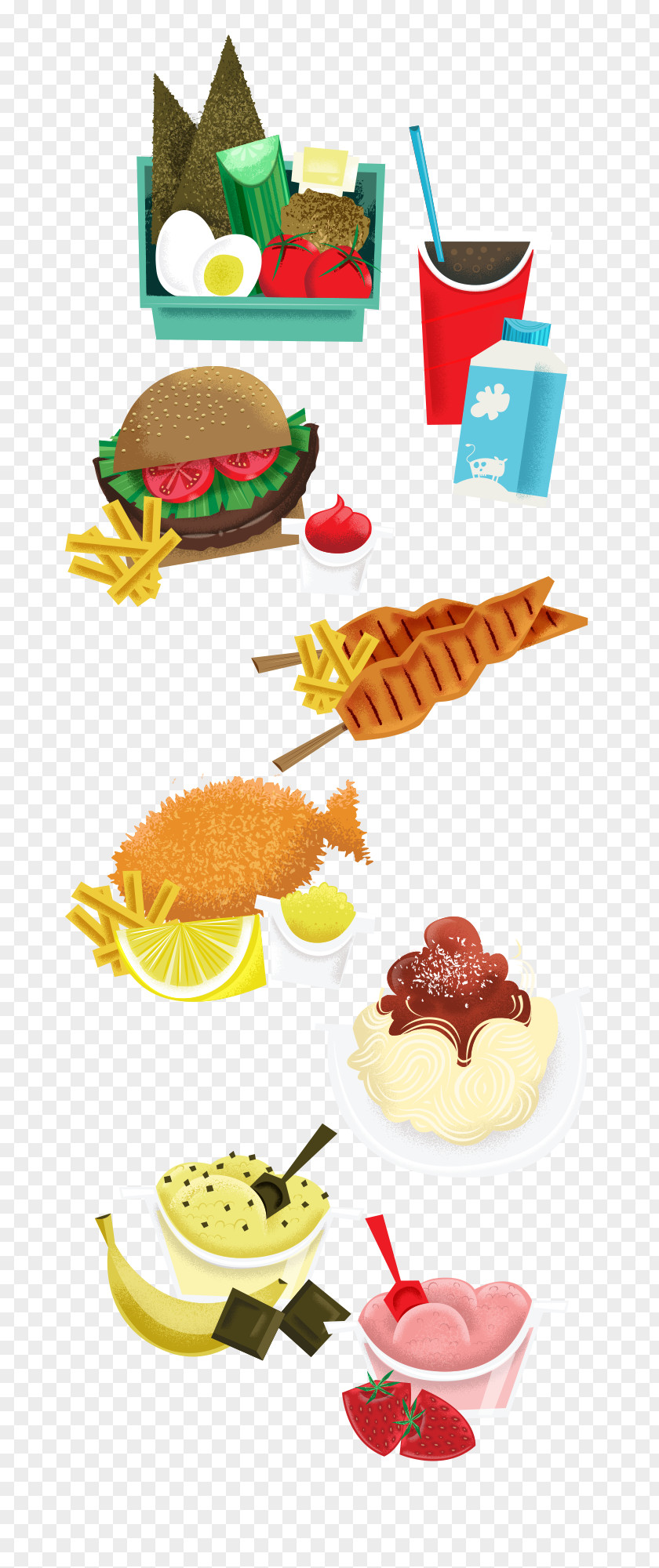 Friendship Illustration Fast Food Junk Cuisine PNG