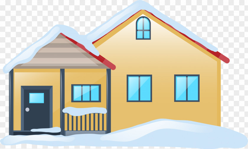 Snow Covered House Winter Illustration PNG