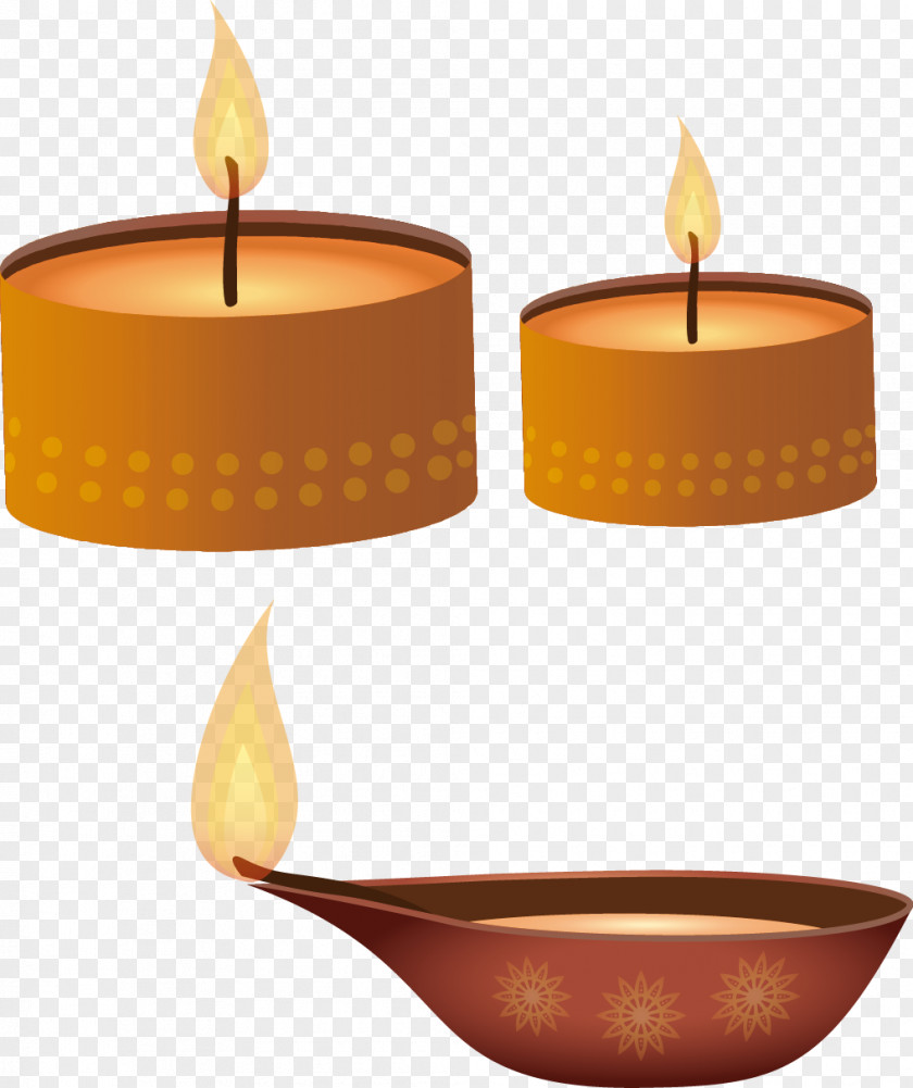Vector Hand-painted Kerosene Lamp Candle Light PNG