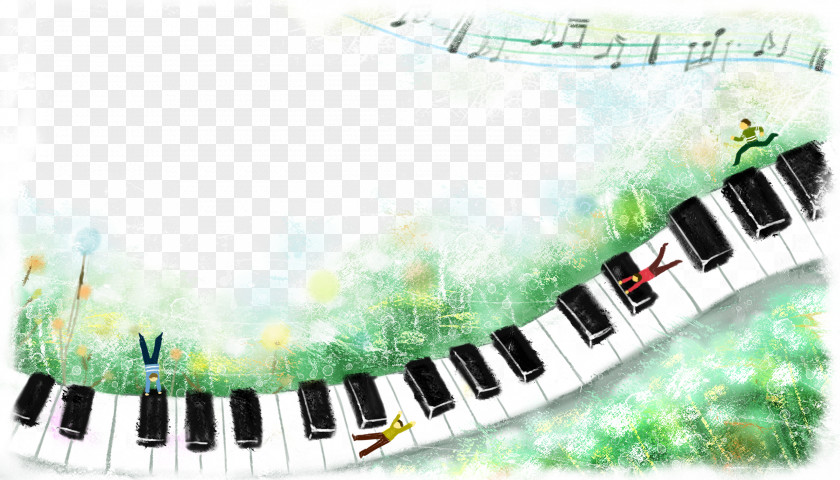 Ink Cute Piano Background Musical Keyboard Electronic PNG