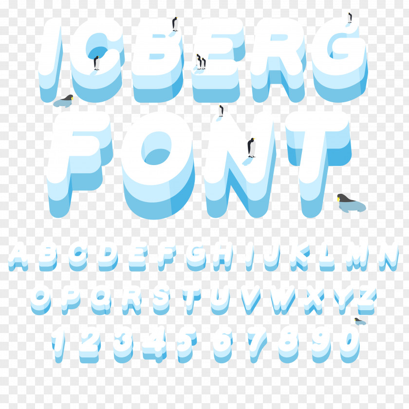 26 Iceberg Letters And 10 Digital Vectors Letter English Alphabet PNG
