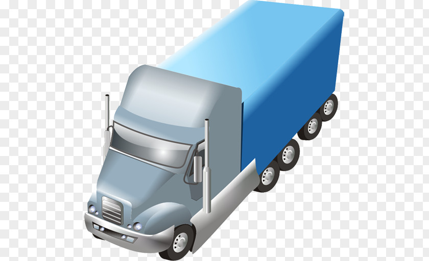 Blue Truck Trailer Icon Car PNG