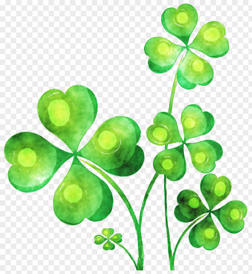 Painted Green Clover Ireland T-shirt Four-leaf Shamrock PNG