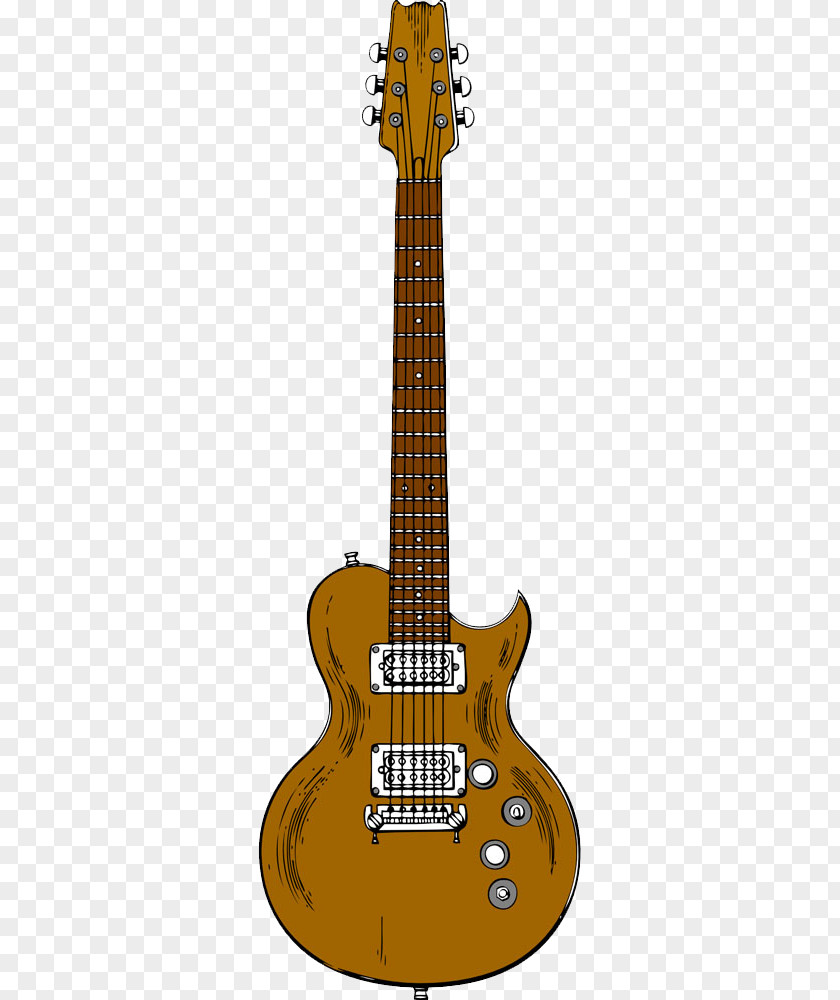 Brown Electric Guitar Bass Clip Art PNG