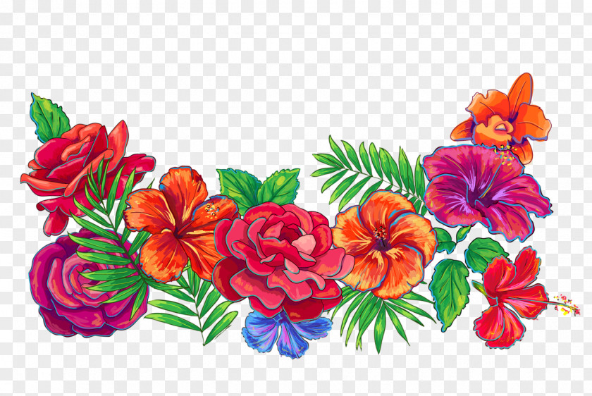 Fleshy Watercolor Wreath Floral Design Drawing PNG