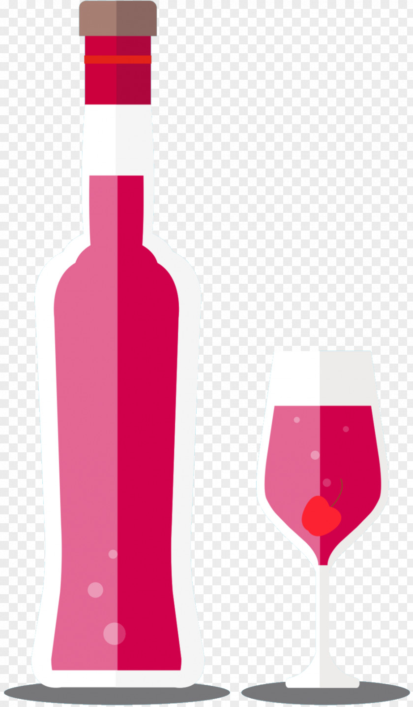 Red Wine Glass Bottle Liqueur PNG